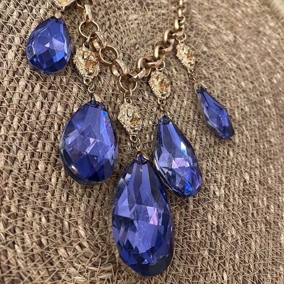 Blue large stone necklace - Picture 5 of 17